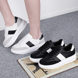 [GIRLS GOOB] Women's Lace Up Casual Comfort Sneakers, Classic Fashion Shoes, Synthetic Leather + Suede - Made in KOREA